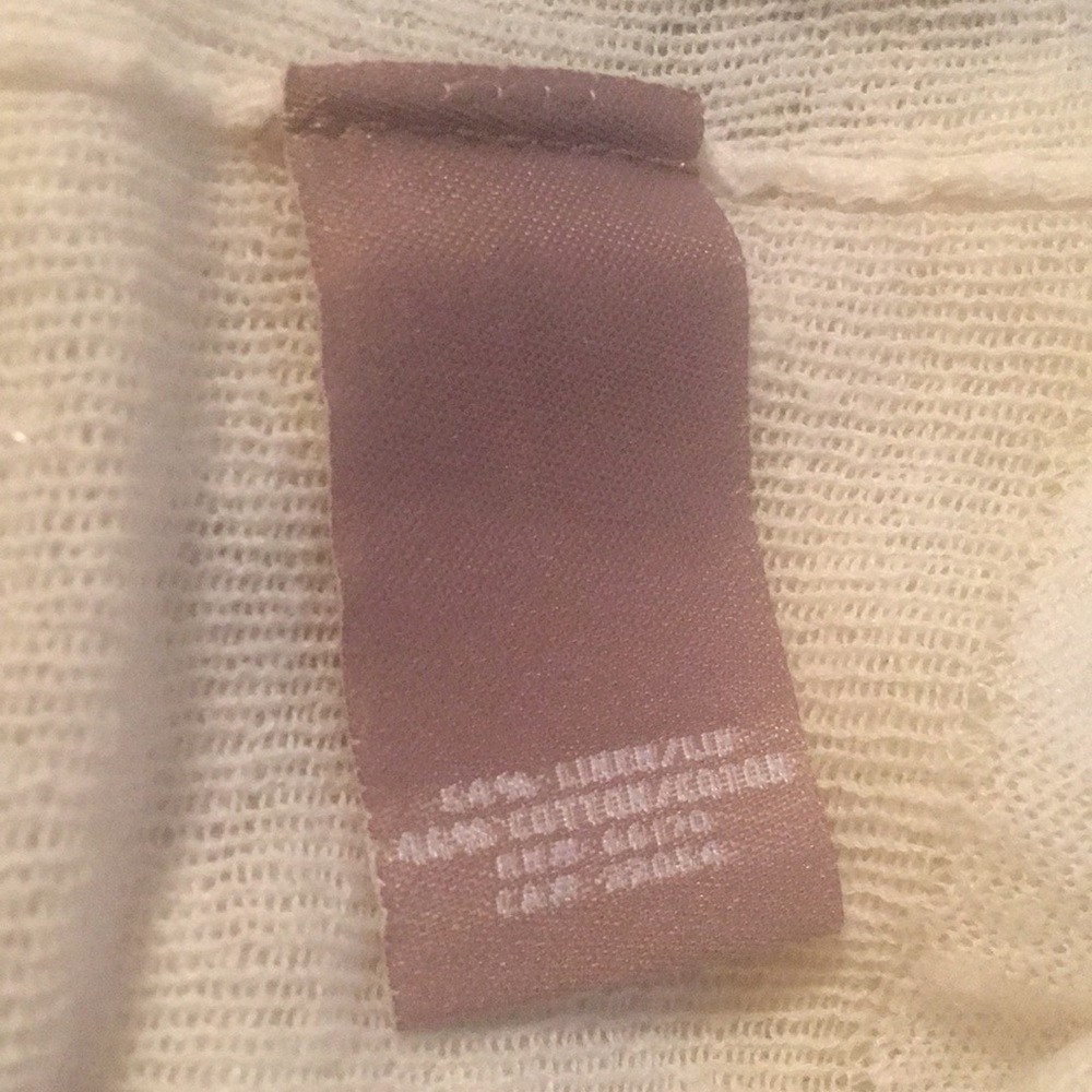 Anthropologie White Floral Sweater Thin and Delicate - Picture 3 of 3